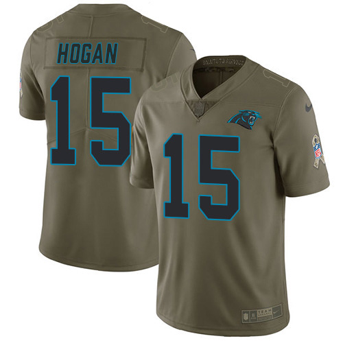 Carolina Panthers #15 Chris Hogan Olive Men's Stitched Limited 2017 Salute To Service Jersey Men's