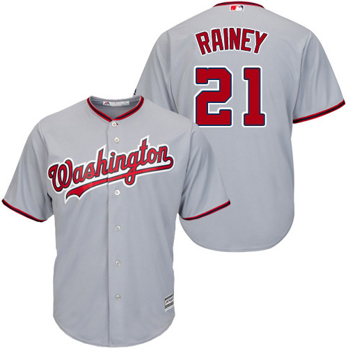 Washington Nationals #21 Tanner Rainey Grey New Cool Base Stitched Jersey Men's
