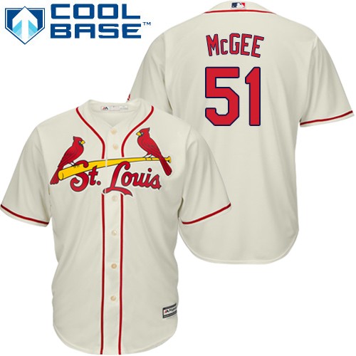 St.Louis Cardinals #51 Willie McGee Cream Cool Base Stitched Youth Jersey Youth