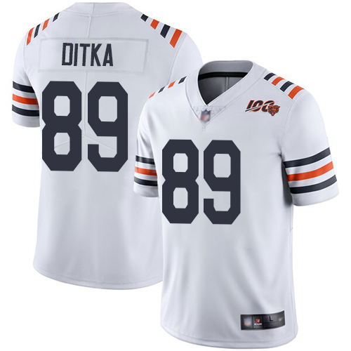 Bears #89 Mike Ditka White Alternate Men's Stitched Vapor Untouchable Limited 100th Season Jersey