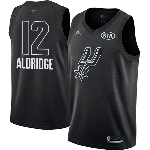 San Antonio Spurs #12 LaMarcus Aldridge Black Youth Jordan Swingman 2018 All-Star Game Jersey Youth