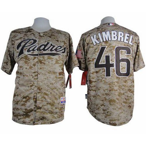 San Diego Padres #46 Craig Kimbrel Camo Alternate 2 Cool Base Stitched Jersey Men's
