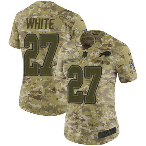 Bills #27 Tre'Davious White Camo Women's Stitched Limited 2018 Salute To Service Jersey