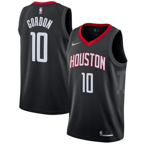 Houston Rockets #10 Eric Gordon Black Swingman Statement Edition Jersey Mens