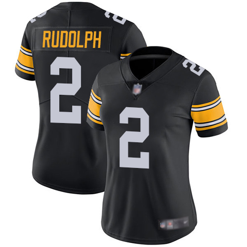 Pittsburgh Steelers #2 Mason Rudolph Black Alternate Women's Stitched Vapor Untouchable Limited Jersey Womens