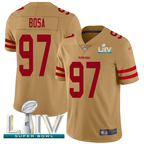 49ers #97 Nick Bosa Gold Super Bowl LIV 2020 Youth Stitched Limited Inverted Legend Jersey