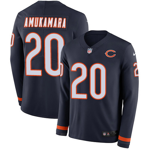 Chicago Bears #20 Prince Amukamara Navy Blue Team Color Youth Stitched Limited Therma Long Sleeve Jersey Youth