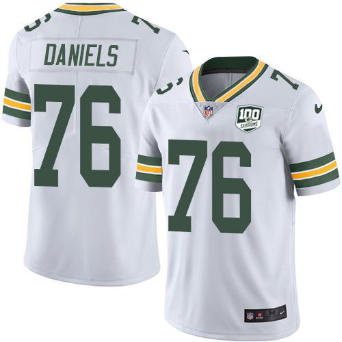 Green Bay Packers #76 Mike Daniels White Youth 100th Season Stitched Vapor Untouchable Limited Jersey Youth