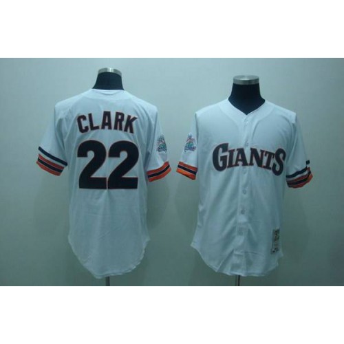 Mitchell and Ness 1989 San Francisco Giants #22 Will Clark Stitched White Throwback Jersey Men's