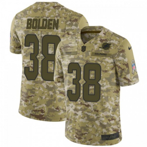 Miami Dolphins #38 Brandon Bolden Camo Men's Stitched Limited 2018 Salute To Service Jersey Men's
