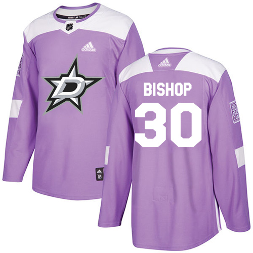 Adidas Dallas Stars #30 Ben Bishop Purple Authentic Fights Cancer Youth Stitched Jersey Youth