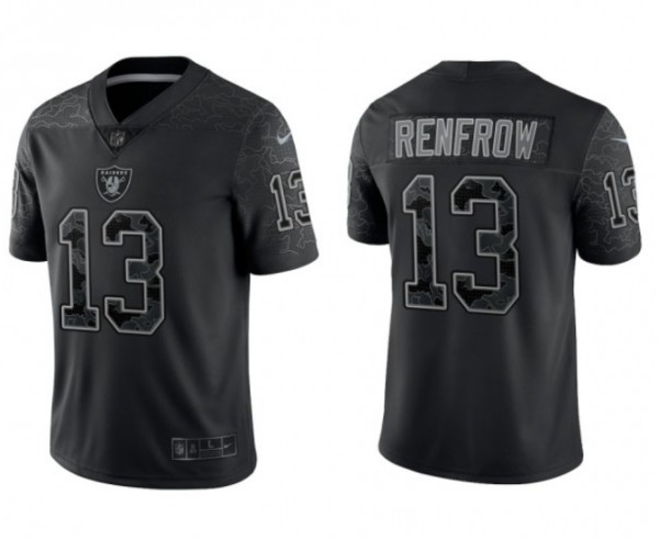 Men's Youth Women's Las Vegas Raiders #13 Hunter Renfrow Black Reflective Limited Stitched Football Jersey