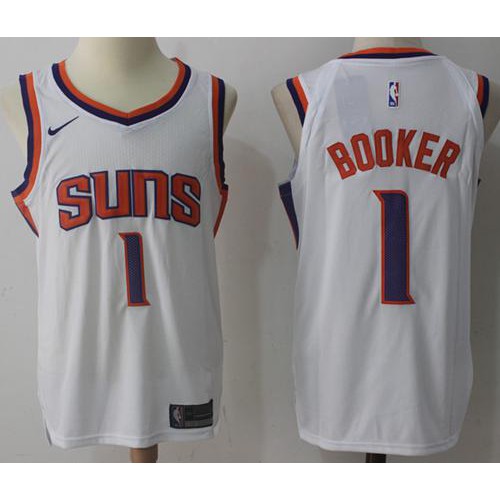Phoenix Suns #1 Devin Booker White Swingman Association Edition Jersey Mens