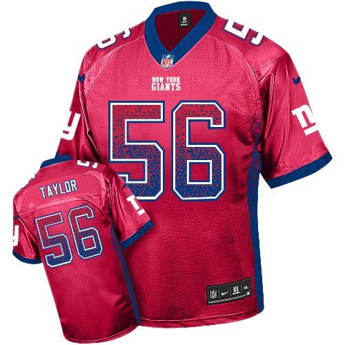 Giants #56 Lawrence Taylor Red Alternate Men's Stitched Elite Drift Fashion Jersey