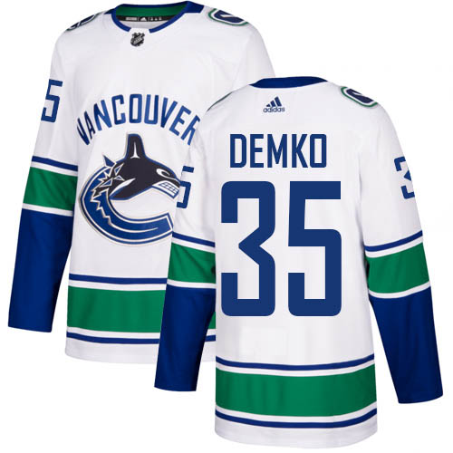 Adidas Vancouver Canucks #35 Thatcher Demko White Road Authentic Stitched Youth Jersey Youth