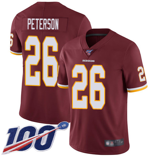 Washington Commanders #26 Adrian Peterson Burgundy Red Team Color Men's Stitched 100th Season Vapor Limited Jersey Men's