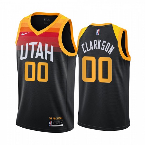 Utah Jazz #00 Jordan Clarkson Black Womens Swingman 2020-21 City Edition Jersey Womens