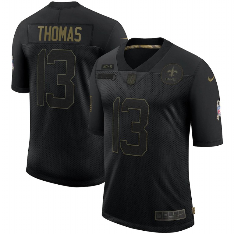 New Orleans Saints #13 Michael Thomas 2020 Salute To Service Limited Jersey Black