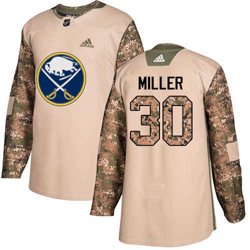 Adidas Buffalo Sabres #30 Ryan Miller Camo Authentic 2017 Veterans Day Stitched Jersey Men's