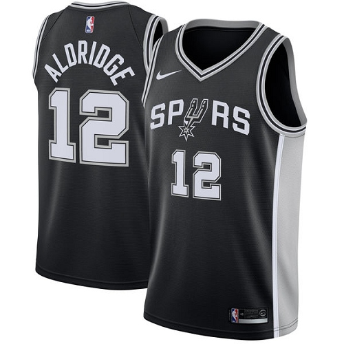 San Antonio Spurs #12 LaMarcus Aldridge Black Youth Swingman Icon Edition Jersey Youth