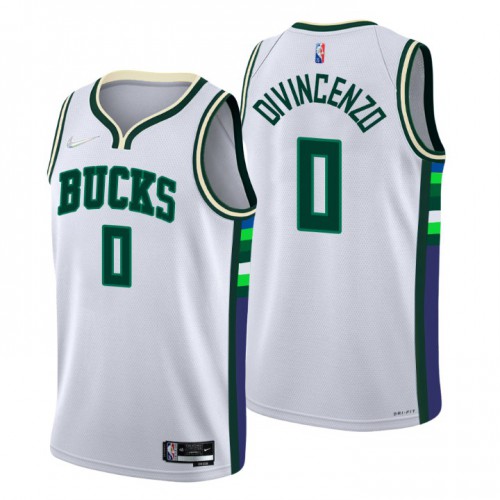 Milwaukee Milwaukee Bucks #0 Donte Divincenzo Mens White 2021/22 Swingman Jersey - City Edition Mens