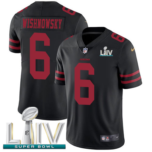 San Francisco 49ers #6 Mitch Wishnowsky Black Super Bowl LIV 2020 Alternate Men's Stitched Vapor Untouchable Limited Jersey Men's