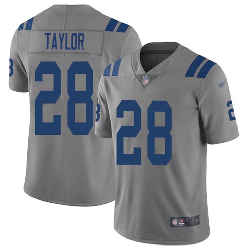 Colts #28 Jonathan Taylor Gray Youth Stitched Limited Inverted Legend Jersey