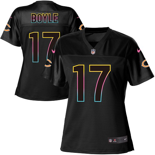 Bears #17 Tim Boyle Black Women's Fashion Game Jersey