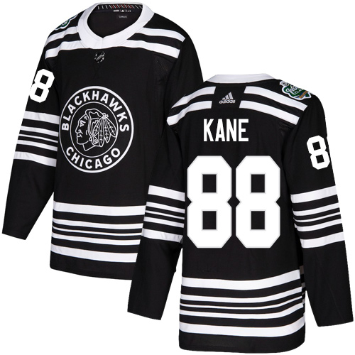 Adidas Chicago Blackhawks #88 Patrick Kane Black Authentic 2019 Winter Classic Stitched Jersey Men's