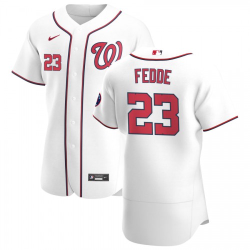 Washington Washington Nationals #23 Erick Fedde Men's White Home 2020 Authentic Player Jersey Men's