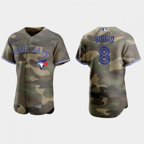 Toronto Toronto Blue Jays #8 Cavan Biggio Men's 2021 Armed Forces Day Authentic Jersey -Camo Men's