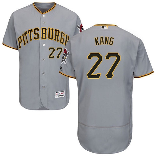 Pittsburgh Pirates #27 Jung-ho Kang Grey Flexbase Authentic Collection Stitched Jersey Men's
