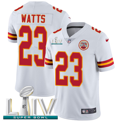 Kansas City Chiefs #23 Armani Watts White Super Bowl LIV 2020 Youth Stitched Vapor Untouchable Limited Jersey Youth