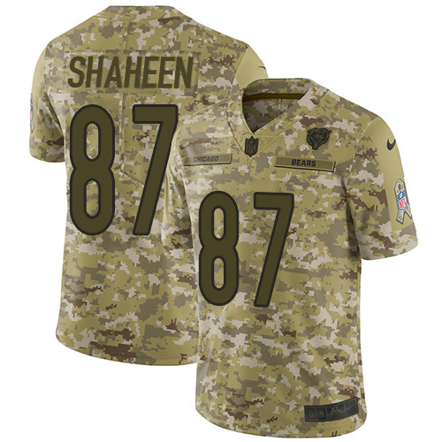 Chicago Bears #87 Adam Shaheen Camo Youth Stitched Limited 2018 Salute to Service Jersey Youth