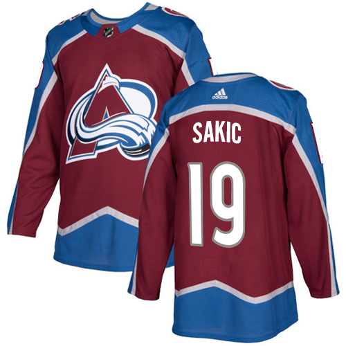Adidas Colorado Avalanche #19 Joe Sakic Burgundy Home Authentic Stitched Jersey Men's