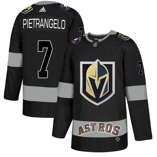 Adidas Golden Knights X Astros #7 Alex Pietrangelo Black Authentic City Joint Name Stitched Jersey