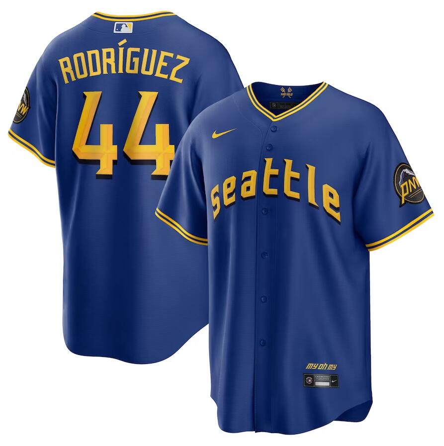 Seattle Mariners #44 Julio Rodriguez Men's Royal 2023 City Connect Player Jersey