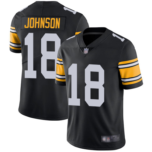 Pittsburgh Steelers #18 Diontae Johnson Black Alternate Youth Stitched Vapor Untouchable Limited Jersey Youth