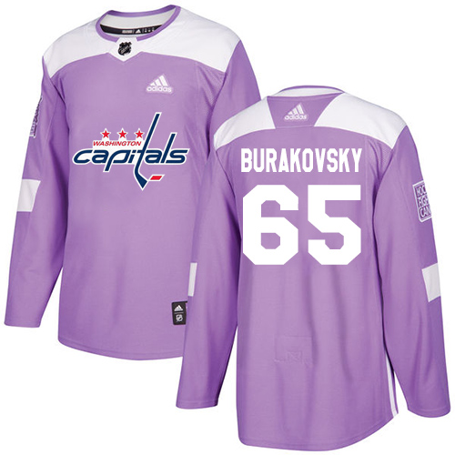 Adidas Washington Capitals #65 Andre Burakovsky Purple Authentic Fights Cancer Stitched Jersey Men's
