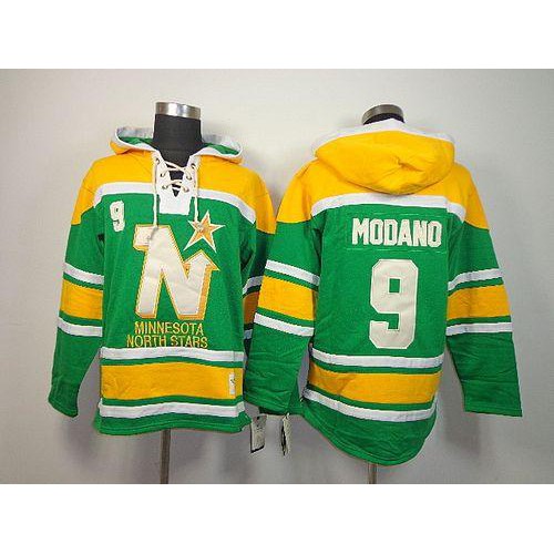 Dallas Stars #9 Mike Modano Green Sawyer Hooded Sweatshirt Stitched Jersey Men's