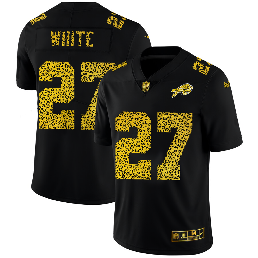 Buffalo Bills #27 Tre'Davious White Men's Leopard Print Fashion Vapor Limited Jersey Black