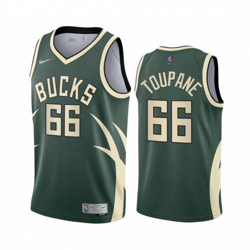 Milwaukee Milwaukee Bucks #66 Axel Toupane Green Womens Swingman 2020-21 Earned Edition Jersey Womens