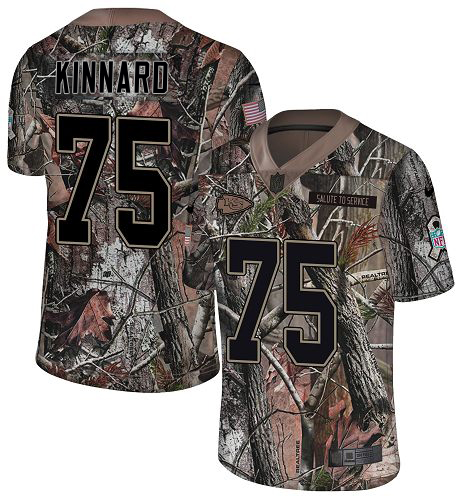 Chiefs #75 Darian Kinnard Camo Youth Stitched Limited Rush Realtree Jersey
