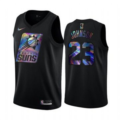 Phoenix Suns #23 Cameron Johnson Mens Iridescent Holographic Collection Jersey - Black Mens