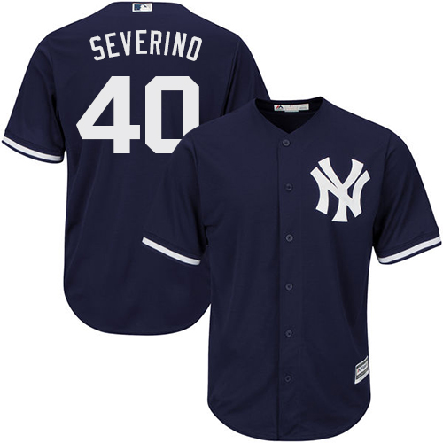 New York Yankees #40 Luis Severino Navy Blue New Cool Base Stitched Jersey Men's