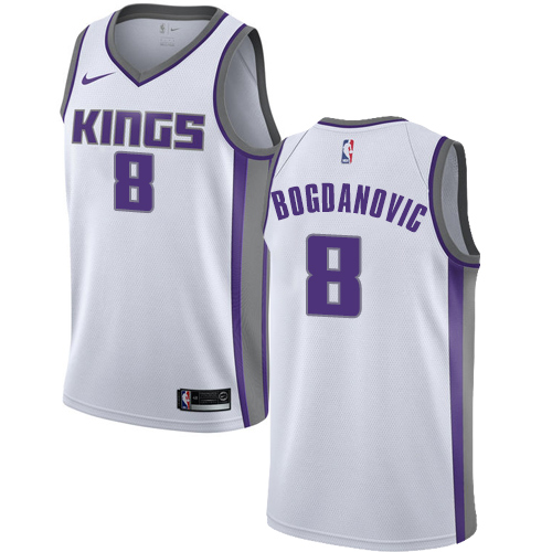 Sacramento Kings #8 Bogdan Bogdanovic White Womens Swingman Association Edition Jersey Womens