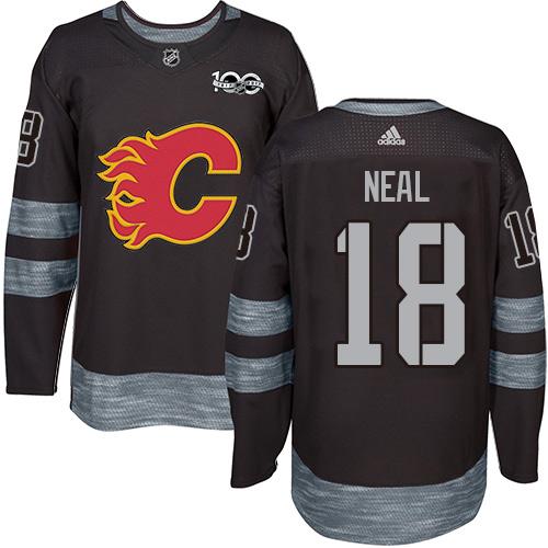 Adidas Calgary Flames #18 James Neal Black 1917-2017 100th Anniversary Stitched Jersey Men's