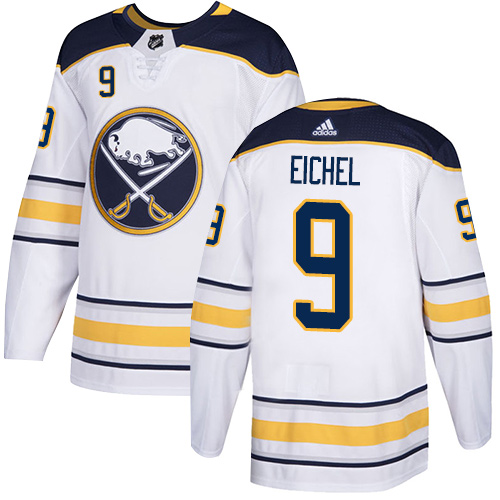 Adidas Buffalo Sabres #9 Jack Eichel White Road Authentic Stitched Jersey Men's