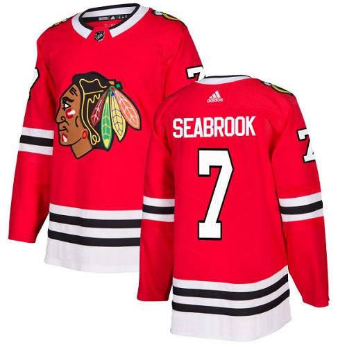Adidas Chicago Blackhawks #7 Brent Seabrook Red Home Authentic Stitched Jersey Men's