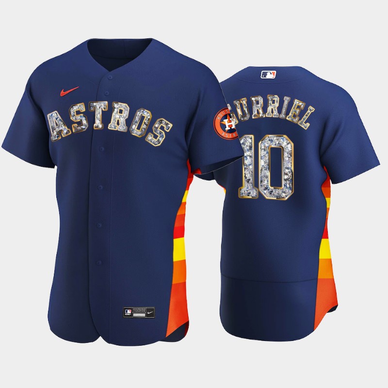Houston Astros #10 Yuli Gurriel Men's Diamond Edition Jersey - Navy